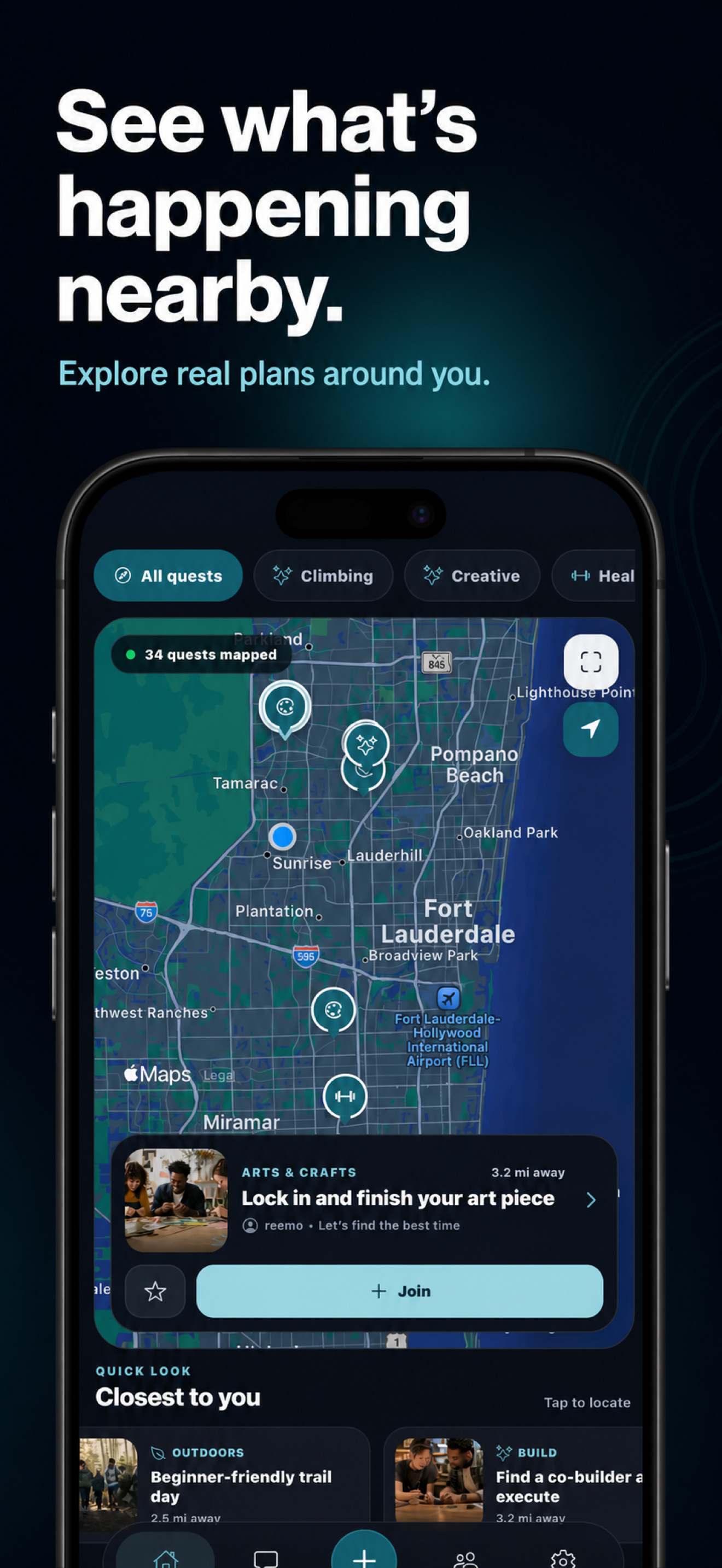 Explore what is happening nearby